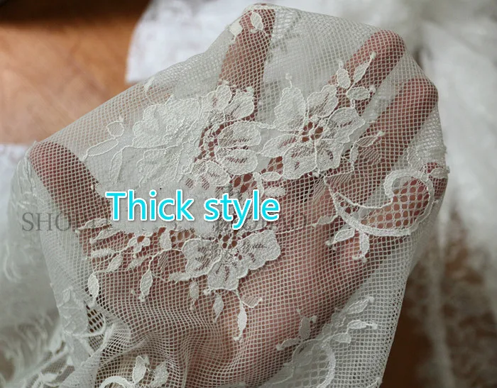 3M/Lot 150CM Wide Thick Eyelash Lace Fabric Wedding Dress Diy Craft Clothing Skirt Evening Gown Curtain Materials | Дом и сад