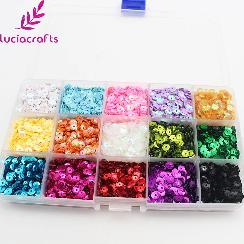 Lucia crafts 5 мм в диаметре, различные Цвет кукурузных хлопьев Радужная чашка с блестками, на плоской подошве, с блестками для Костюмы платье Accssory для использования в домашних условиях 1 кор./лот D1006