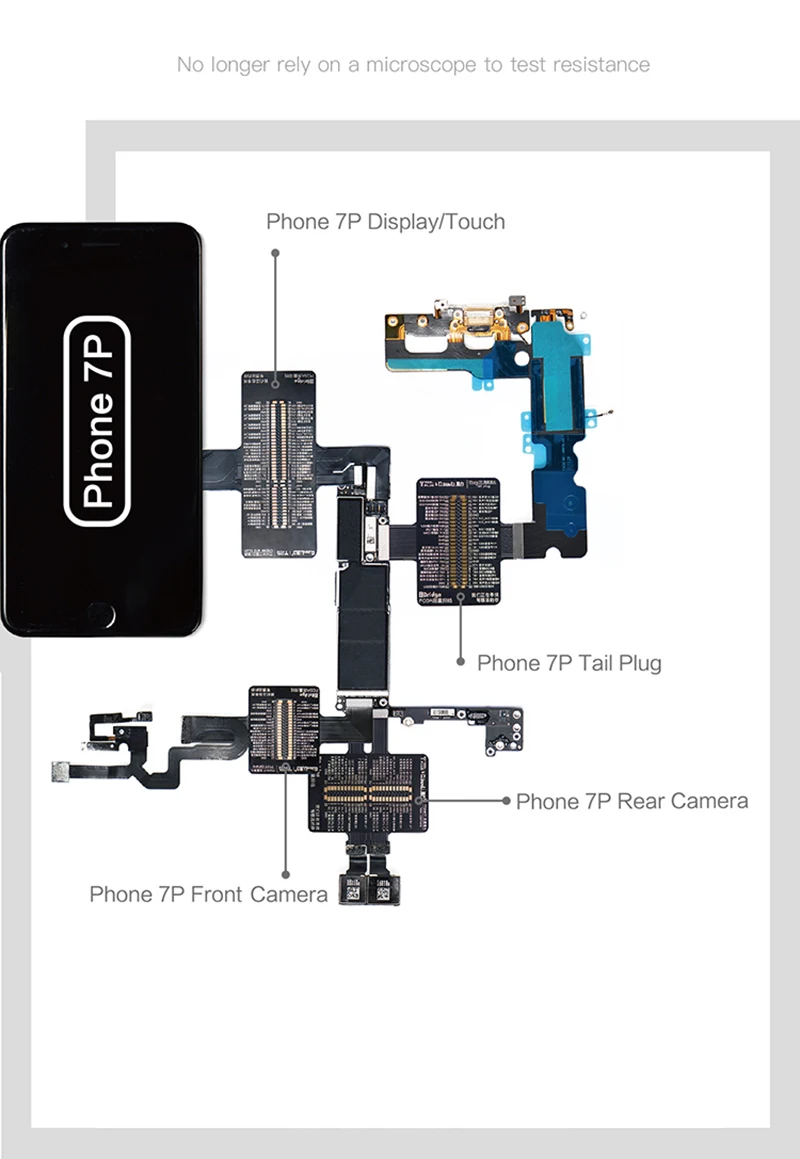 IBridge измерительный кабель для iPhone 6, 6 P, 6 S, 6SP, 7, 7, P, 8, 8 P, X, материнская плата, контактное сопротивление, напряжение, сигнал, тест, удлинитель, ремонт