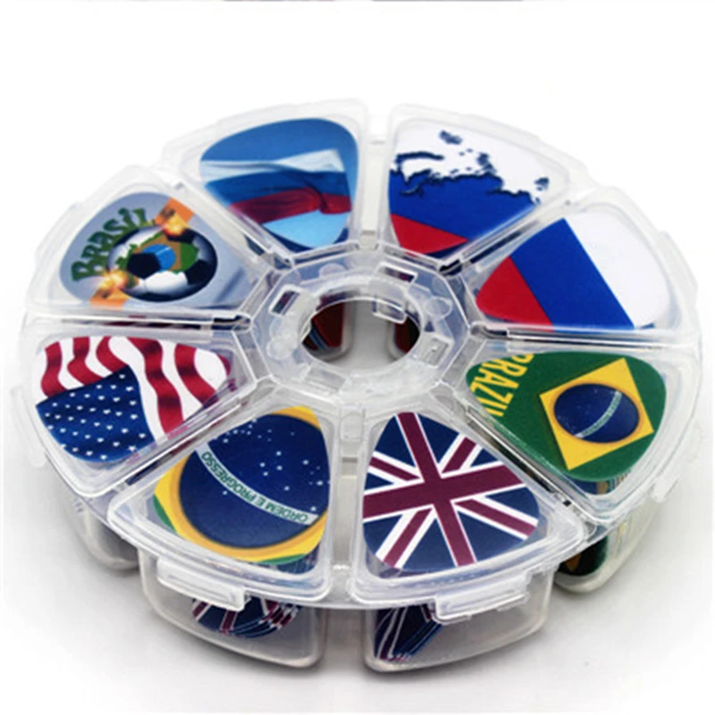 50 шт. медиаторы для акустической гитары в коробке со стильным рисунком детали