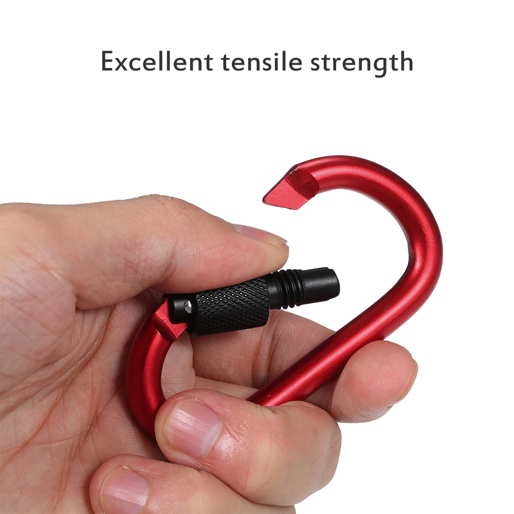 

Ultra Strength Metal D-ring Locking Carabiners Clip Screw LockOutdoor Backpack Hanging Buckle Keychain Rings Hiking Camping Gear