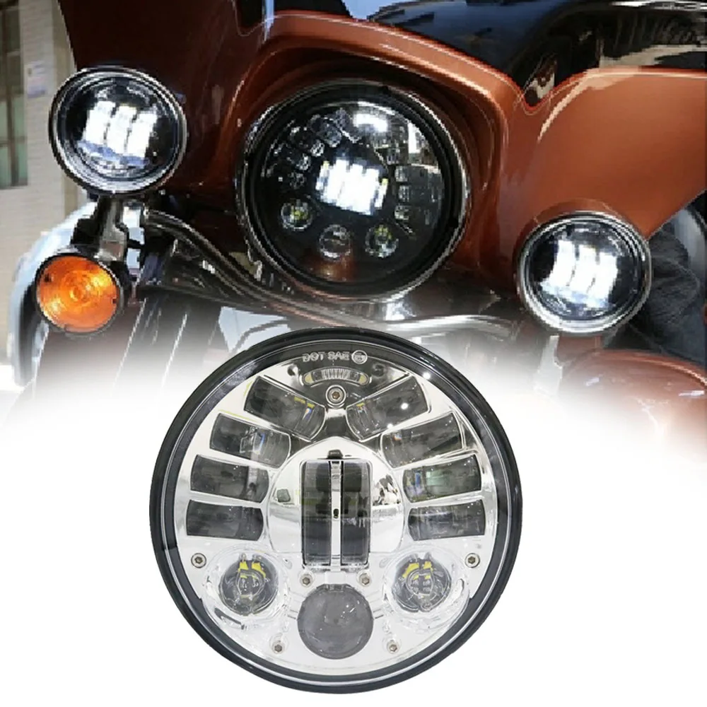 5 75 дюймов Круглая Адаптивная Поворотная H4 мото фара для moto r Wide Glide XL1200X FXDX Seventy Две