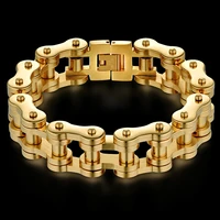 mens bracelets 2018 stainless steel biker bicycle motorcycle link chain male bracelet wholesale braclets gold dropshipping