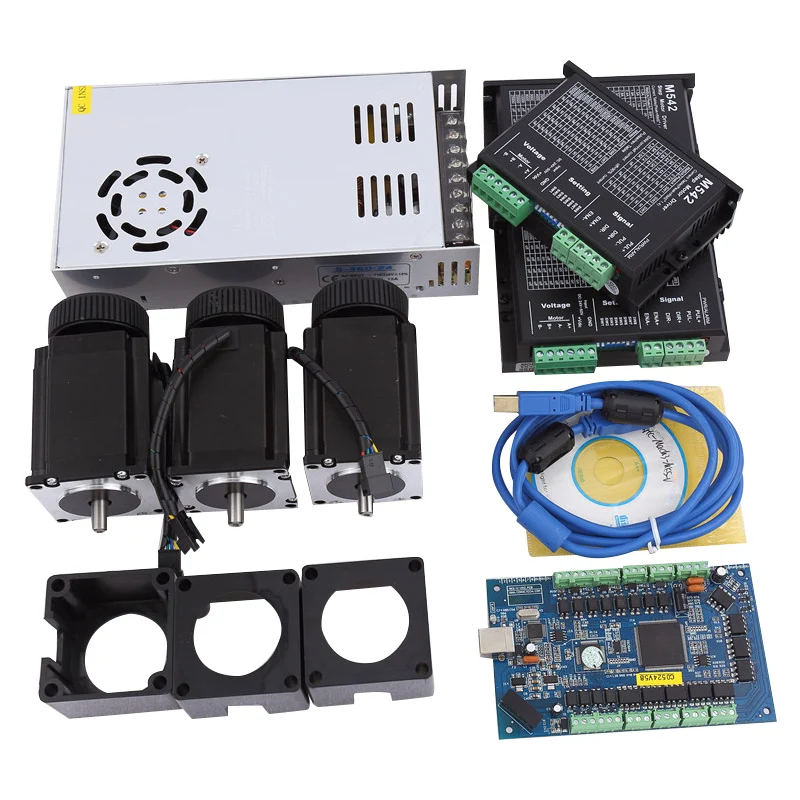 2018 ЧПУ MACH3 USB Комплект 3 шт. Nema 23 шаговый двигатель 57HS76 3A + драйвера M542 плата