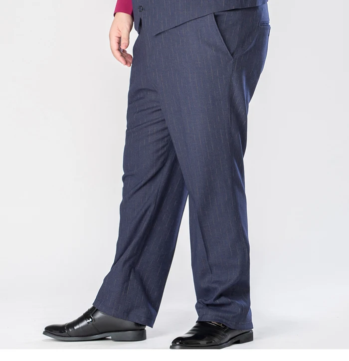 Large Size 7XL 8XL 9XL New Men's Business Casual Striped Suit Pants Stylish High Quality Men's Striped Loose Suit Pants