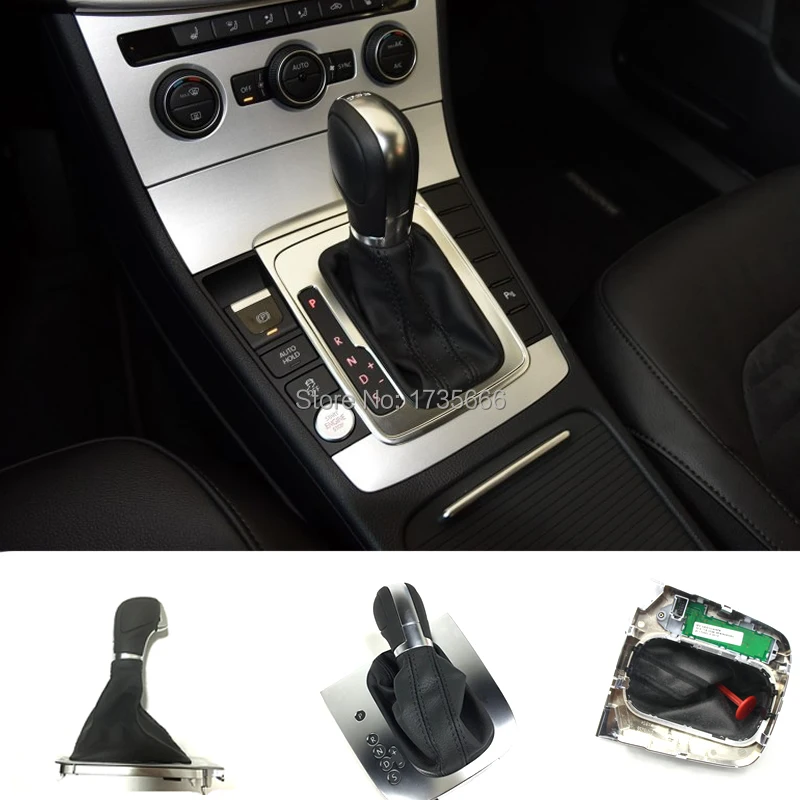 Черный кожаный чехол для Vw Golf 6 MK6 GTI Jetta GLI|gear shift knob cover|shift covershift cover |