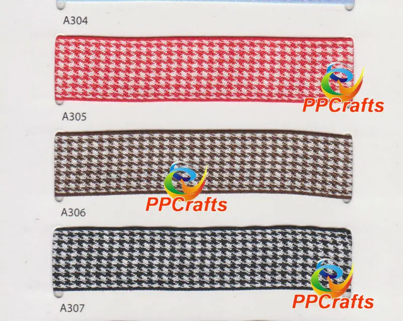 

New PPCrafts Ribbon 1 inch 25mm swallow gird Weaving Edge Gingham Ribbon 100yds/roll free shipping Red/Brown/Black Colors