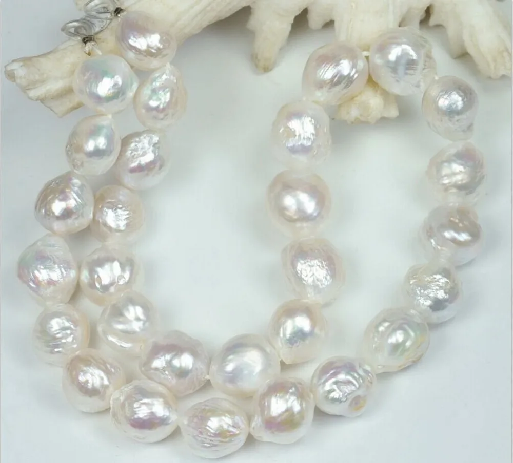 

classic 12-13mm south sea white baroque pearl necklace 18">>>girls for women jewerly Free shipping