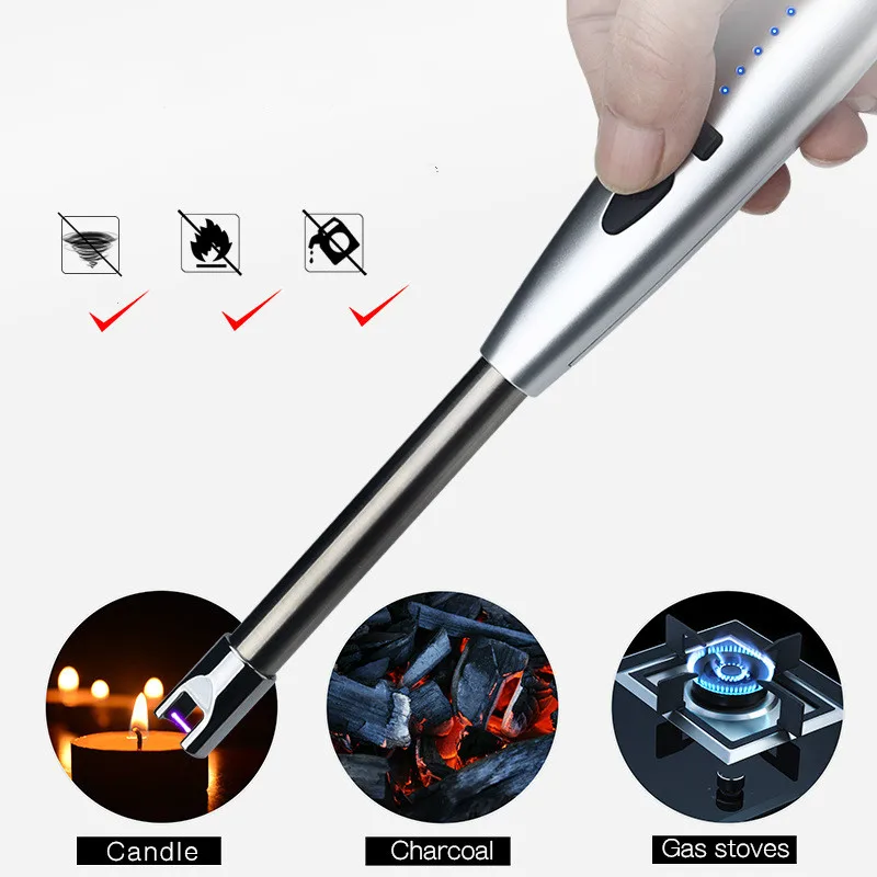 2019 Новая зажигалка для барбекю металлическая кухонная USB зажигалки