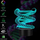 Спираль ДНК 3D иллюзия ночсветильник USB цвета Сенсорный Настольный стол Спальня Светодиодная лампа для девочек детский подарок украшение дома Лава