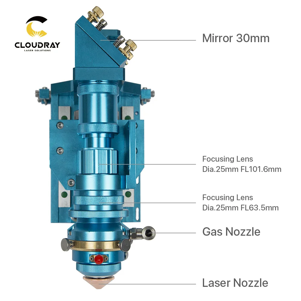 Cloudray 150-500 Вт CO2 лазерная режущая головка металлическая Неметаллическая гибридная автоматическая фокусировка для лазерной резки Модель B