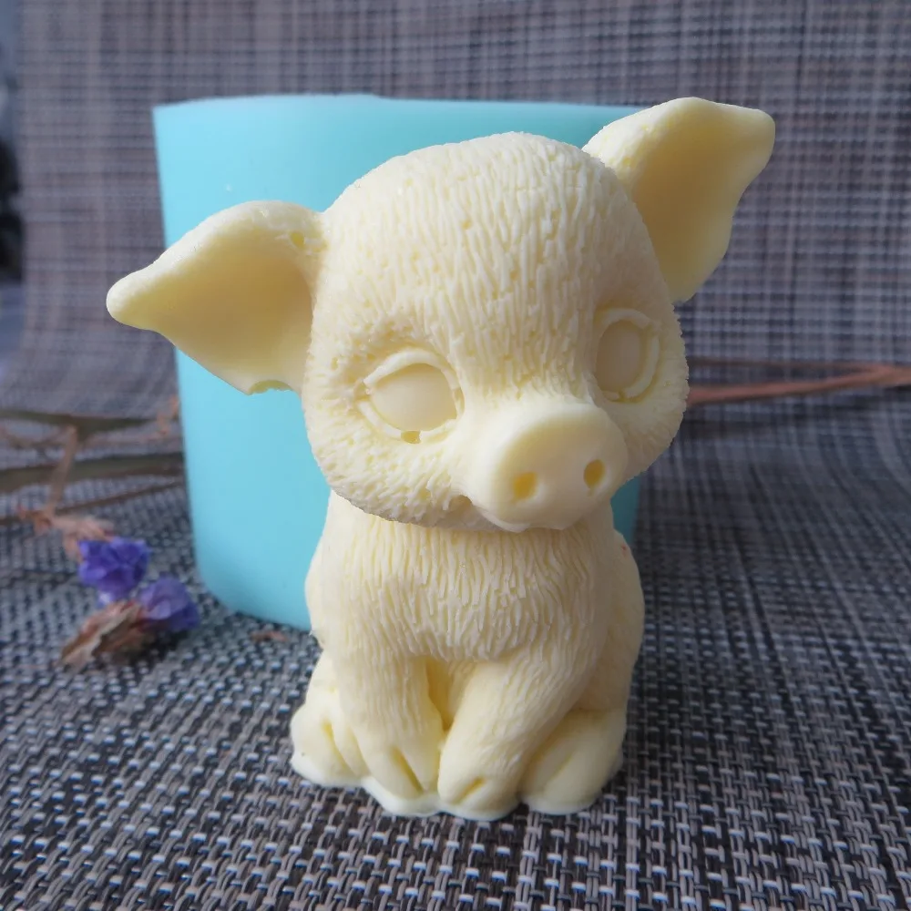 Силиконовая 3D форма в виде Свинки для мыла животных мастики украшение торта