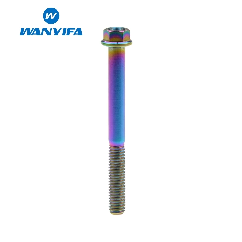 Wanyifa M6x10 15 20 25 30 35, 40 45 50 55 60 65 70 75 80 90 мм с коротким фланцем Головкой Винт С Титановым болтом для велосипедного тормоза Радуга