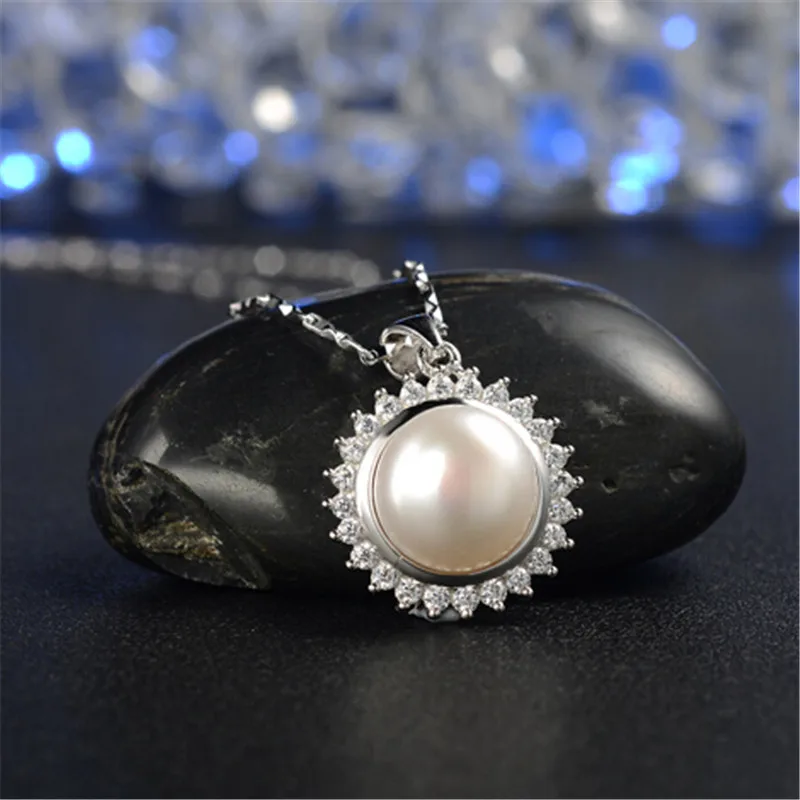 

PEISENI Pearl Jewelry Sets Natural Freshwater Pearls Necklace Earrings 925 sterling Silver Jewelry Pendants For Women