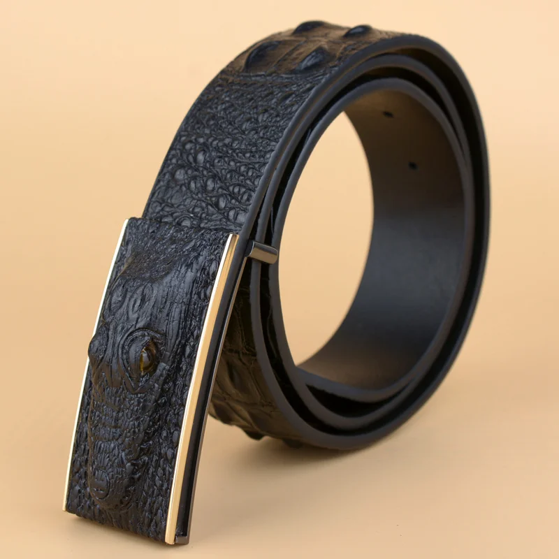 Мужской ремень Three-di из кожи аллигатора с текстурой под крокодиловую кожу |