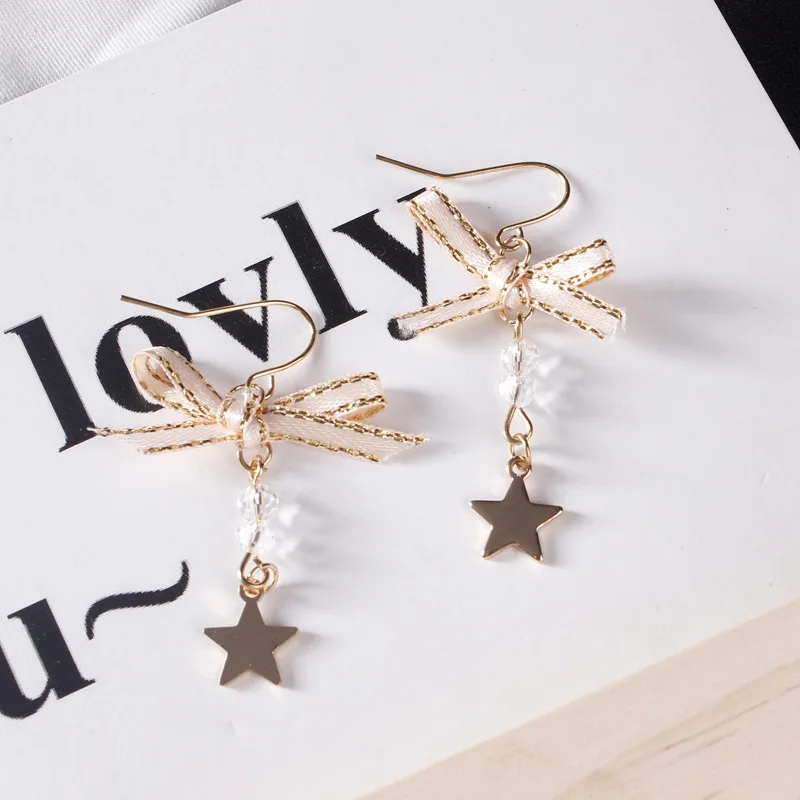 Новинка 2020 модные серьги в стиле ретро панк милые с бантом и браслетом прозрачные