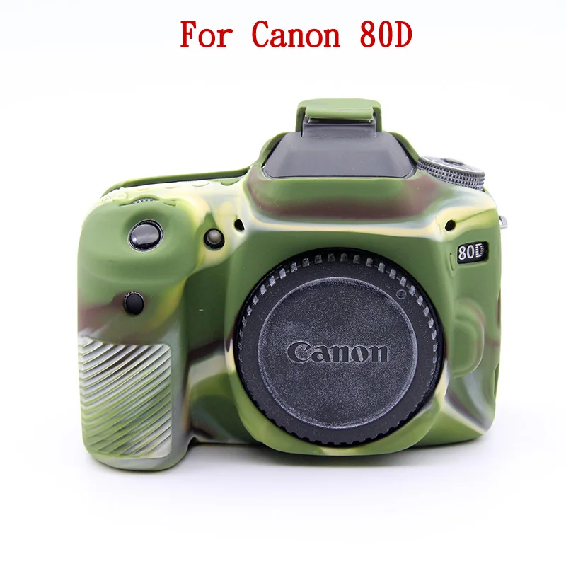 80D Army green Мягкие сумки для камеры силиконовый резиновый гибкий чехол для Canon EOS 5D4 5D Mark IV 6D2 8D 7D 200D 6D Mark II защитный чехол - Цвет: 80D Army green
