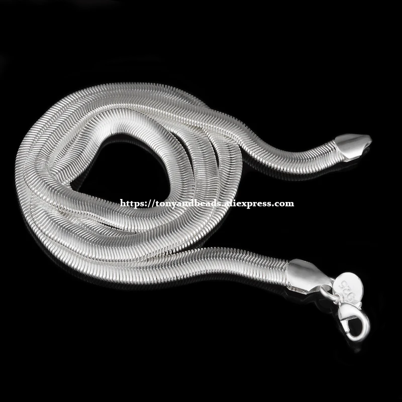 

6MM Silver Plated Lobster Clasp Rondelle Snake Copper Chain 16 18 20 22 24 inch Pick Size For Jewelry Making DIY