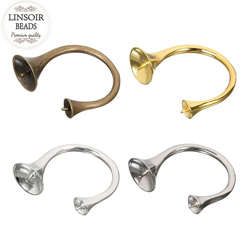 Основа для круглых кабошонов серебристого/золотистого цвета 5 шт./лот