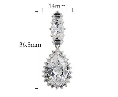 Серьги подвески женские из серебра 2015 пробы с фианитами длиной 3 7 см|earring mens|earring