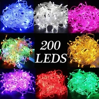 20m waterproof 110v220v 200 led holiday string lights for christmas festival party fairy colorful xmas decor led string lights