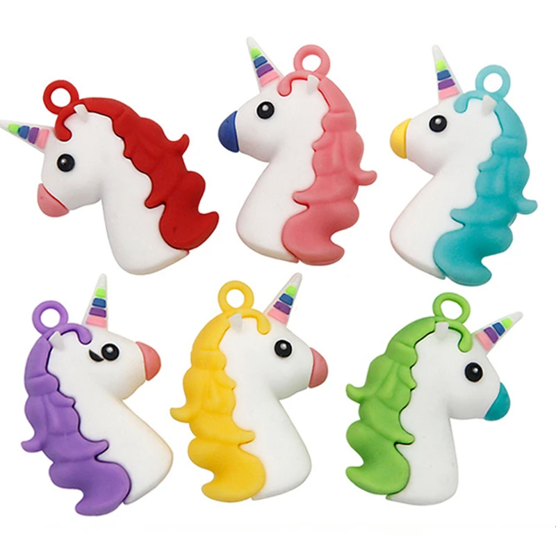 3 шт./лот милый силиконовый брелок с единорогом для девочек женский аниме женская