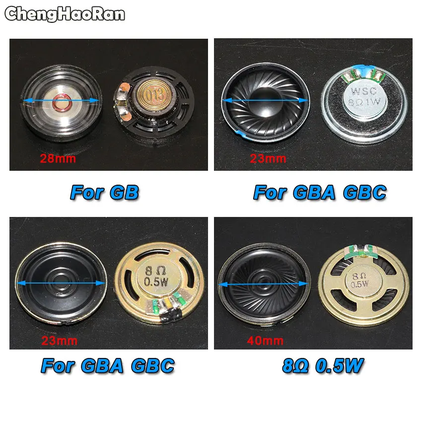ChengHaoRan Replacement 23mm 28mm 40mm Loudspeaker for Nintendo GameBoy Color Advance for GBA GBC GB DMG-01 Speaker
