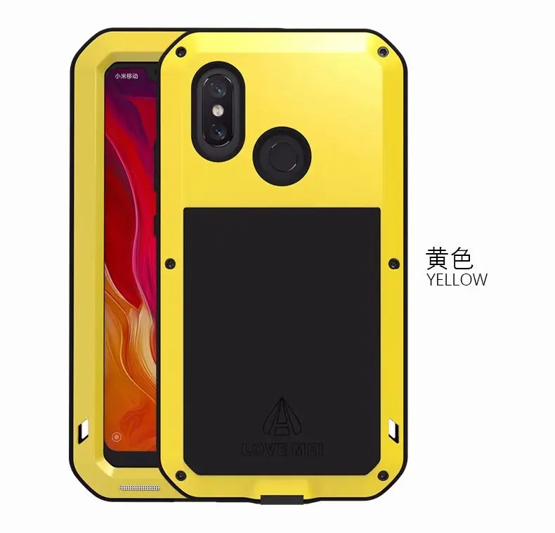 LOVEMEI чехол для Xiaomi mi 8 чехол алюминиевый металл+ стекло+ ТПУ чехол mi 8 роскошный противоударный защитный чехол