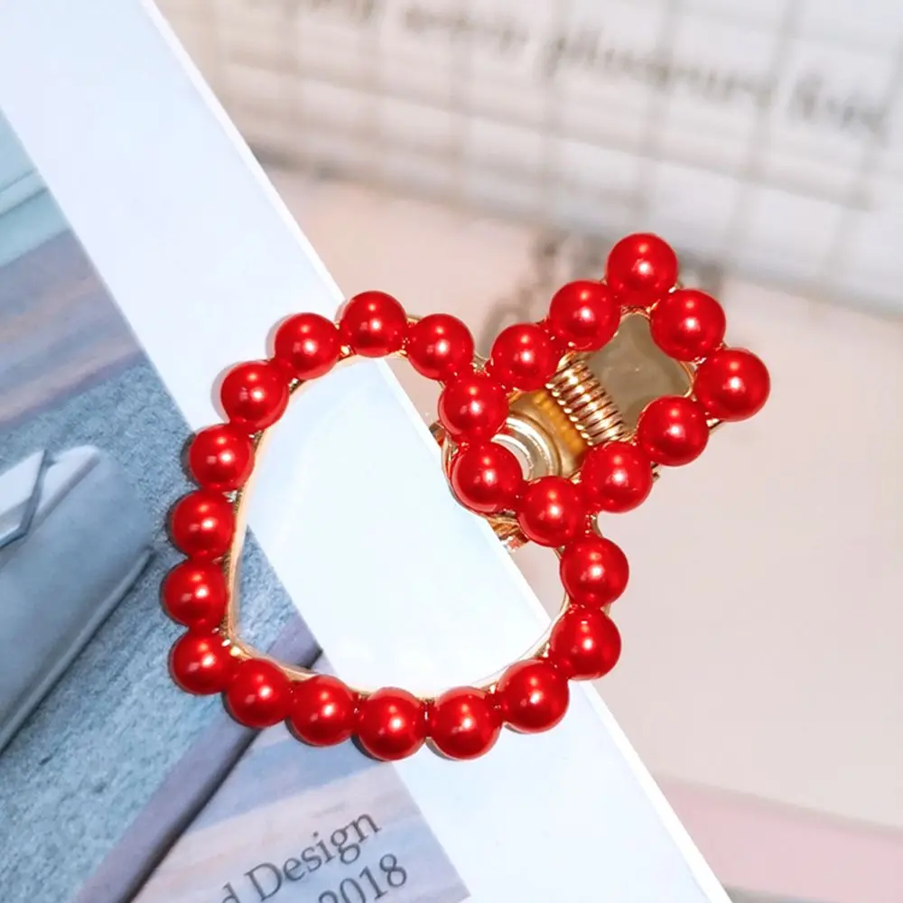 Заколка для волос с красным жемчугом в Корейском стиле| |