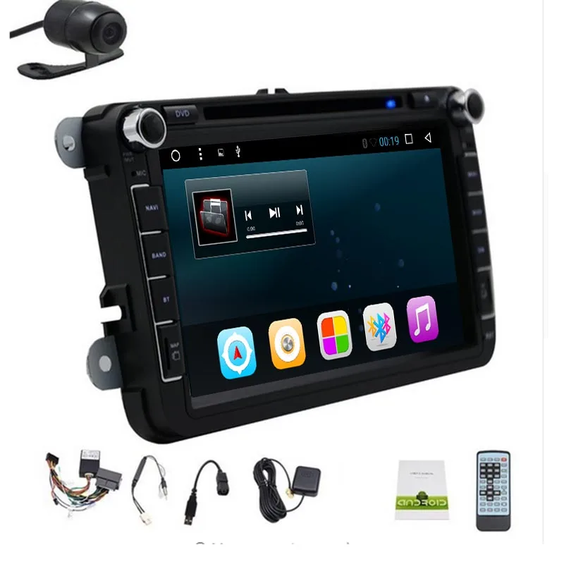 Android 9 0 четырехъядерный 2 Din стерео 1024X600 автомобильный dvd-плеер для Volkswagen Polo EOS Golf Plus