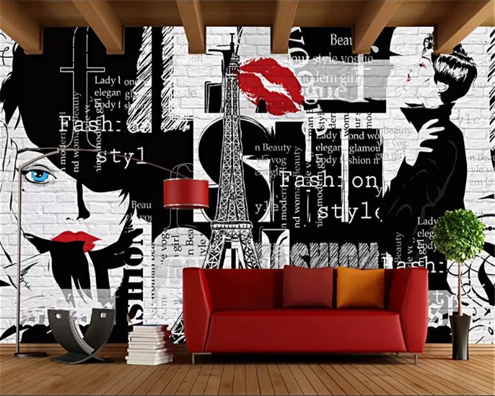 

beibehang 3d wallpaper mural European and American hand-painted beauty photo wallpaper beauty shop decorative mural background