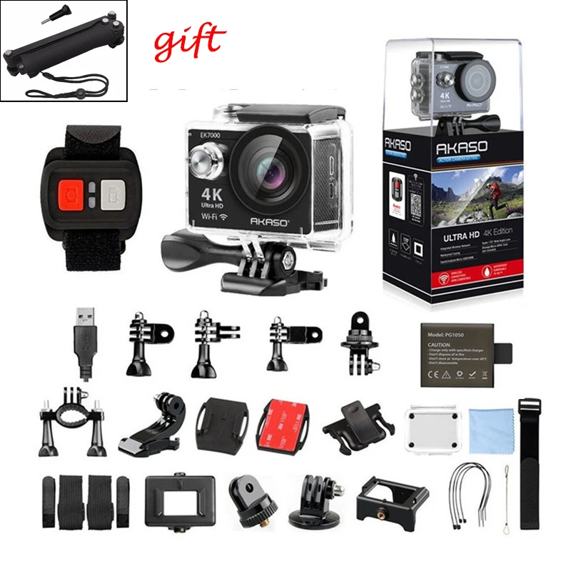 AKASO EK7000 4 к наружная камера WIFI Ultra HD Go водостойкие мини Cam Pro велосипед видео