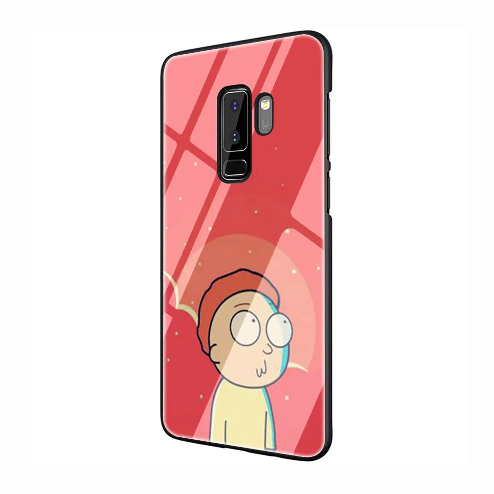 G9 Рик и Морти забавные закаленное Стекло TPU черный чехол для Galaxy S7 край S8 S9 плюс S10 Note 8, 9, 10, A10 20 30 40 50 60 70 - Цвет: G9