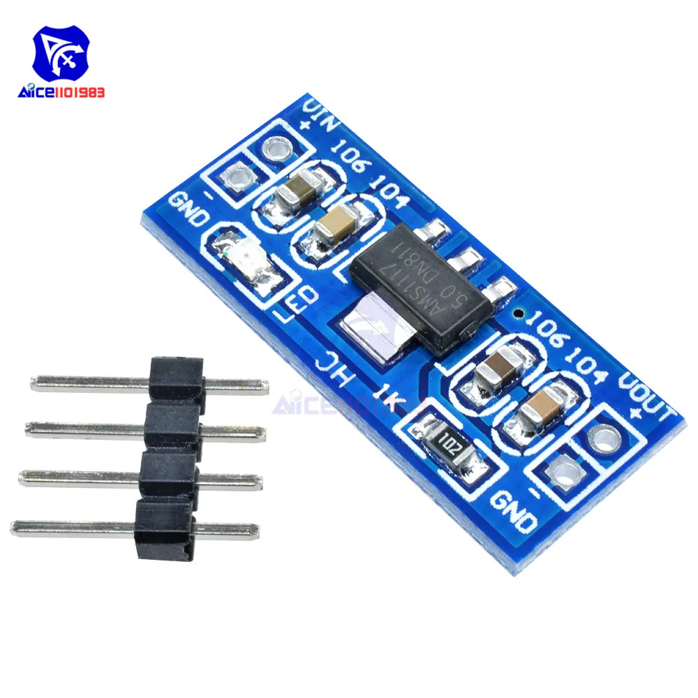 SMD AMS1117 DC-DC Step Down Buck Converter Power Supply Module DC 4.75-12V to 1.2V 1.5V 1.8V 2.5V 3.3V 5.0V for Arduino