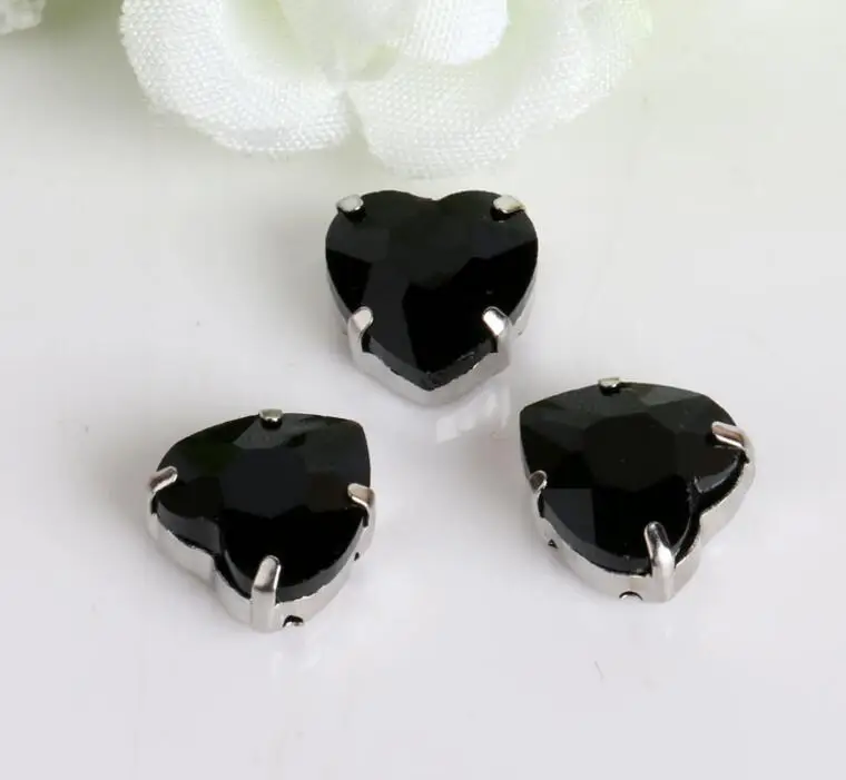 50 шт. 12 мм Bling он Книги по искусству коготь Кристалл Стразы DIY формы шить-на Crytal горный хрусталь для одежды Книги по искусству украшения, одежда для свадьбы - Цвет: Black