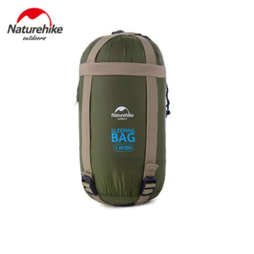 Army green Naturehike 190*75 см Открытый конверт спальный мешок Кемпинг путешествия Туризм ультра-легкий спальный мешок Дорожная сумка Туризм LW180 680 г - Цвет: Army green