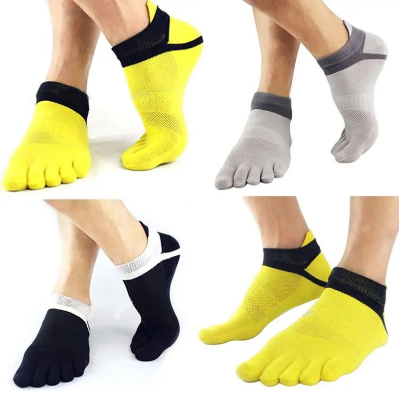 

1Pair Men Boy 5 Fingers Toe Short Socks Cotton Breathable Ankle Sock