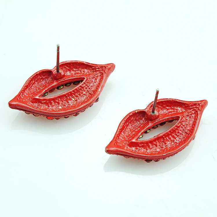 Новые высококачественные модные серьги красные стразы женские гвоздики подарок