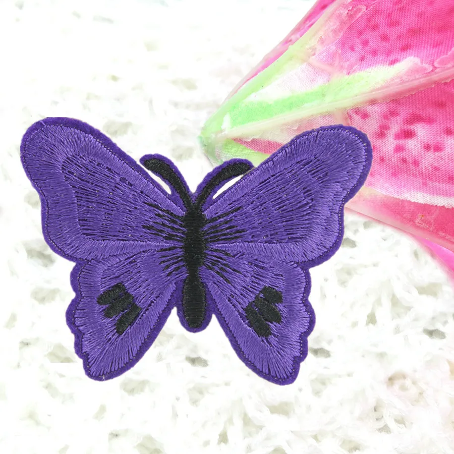 

Вышитый патч фиолетовая бабочка полоса утюг на патч шитье нашивки аппликация значок нашивки наклейки для одежды аксессуары