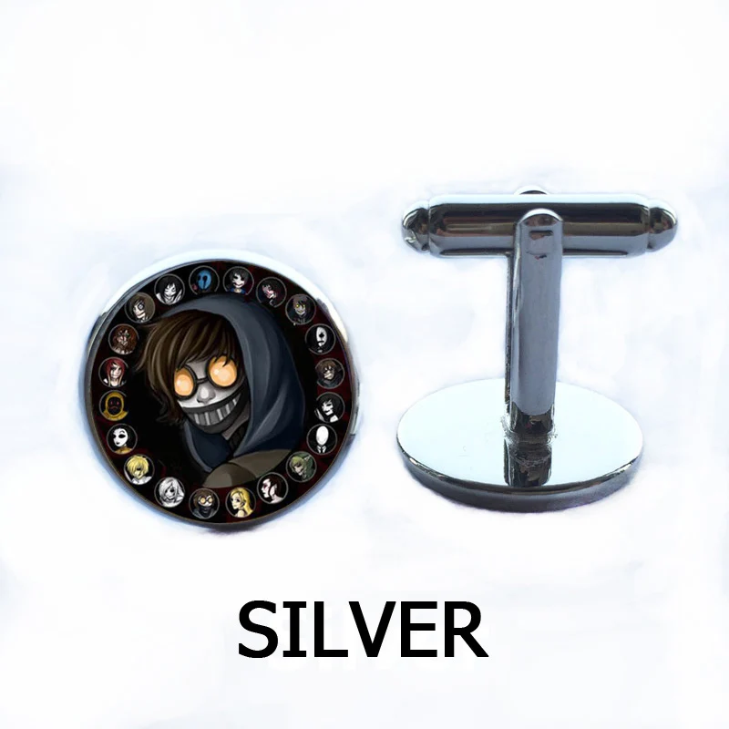 19cufflink 16mm Модный аксессуар, подарок для детей, горячая распродажа, Creepypasta, жуткая паста, Тиччи Тоби, ожерелье, стеклянная бронзовая подвеска, цепочка, Джефф убийца, HZ1 - Окраска металла: 19cufflink 16mm