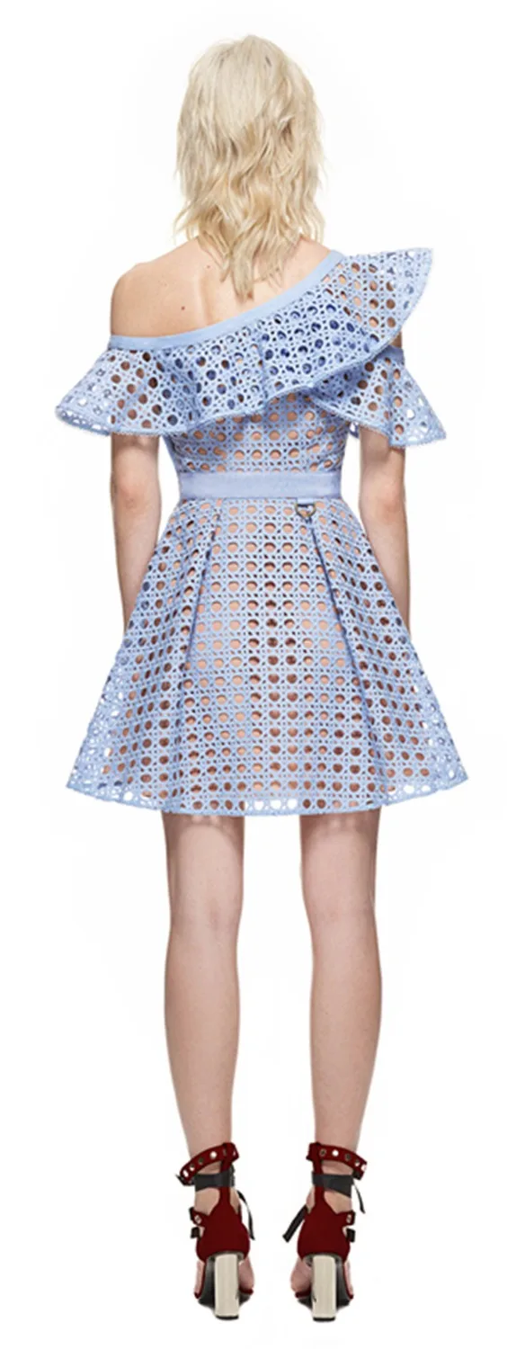 Высокое качество сексуальное кружевное платье детская одежда с косым воротником