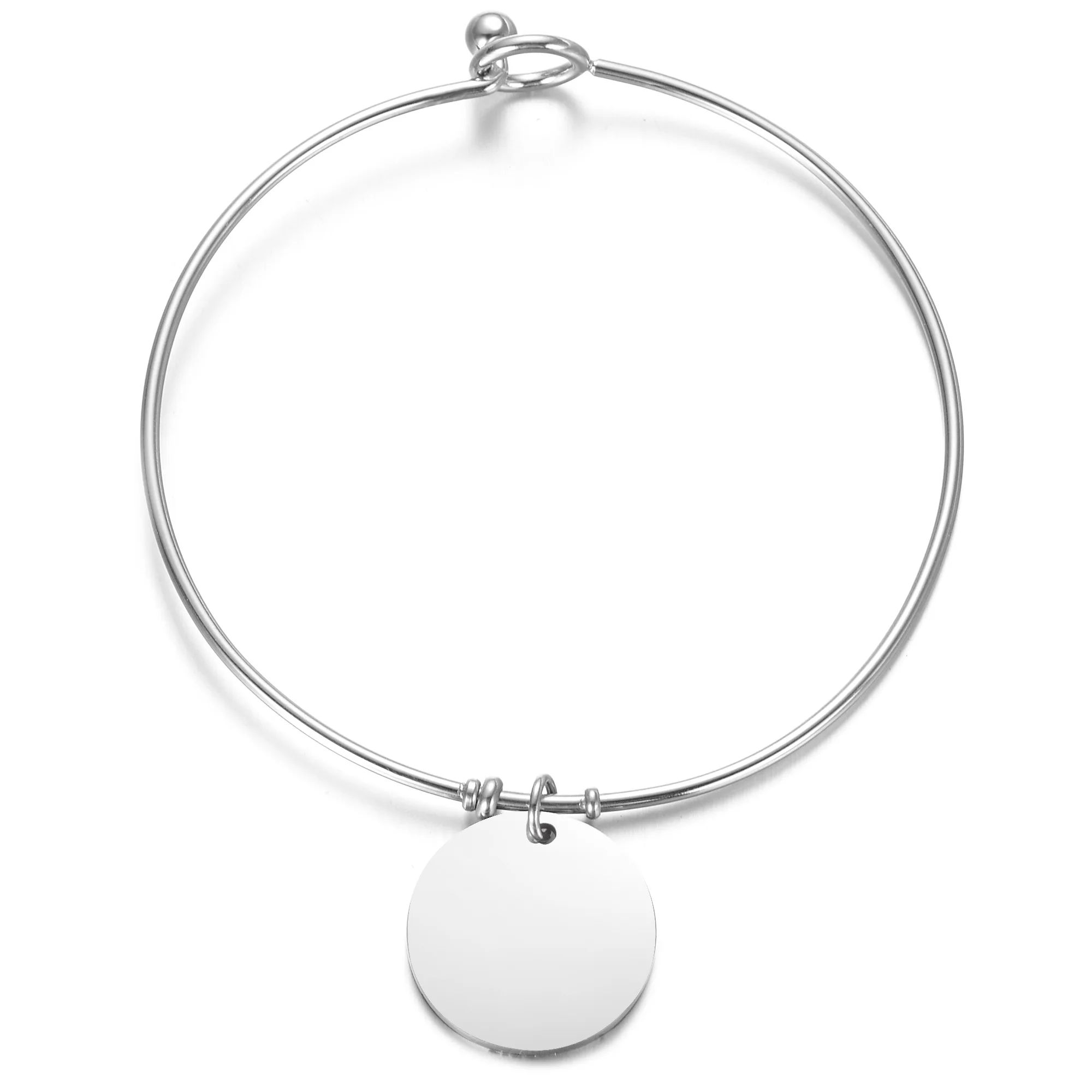 Silver Color Персонализированные гравировка фото слова браслет круглый браслеты с подвесками браслеты для женщин мужчин подарок унисекс ювелирные изделия SL-109 - Окраска металла: Silver Color