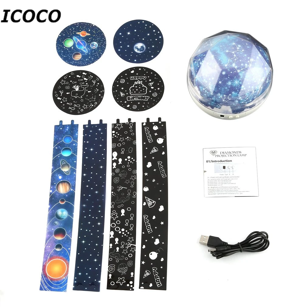 ICOCO 3 цвета Романтический проектор Звездное небо галактика ночник Регулируемый