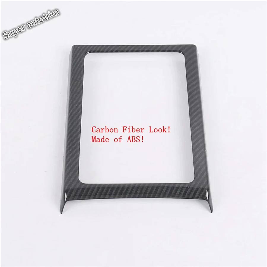

Front Container Storage Box Frame Cover Trim ABS Accessories Interior Fit For Audi Q3 2019 2020 2021 Matte Carbon Fiber Style