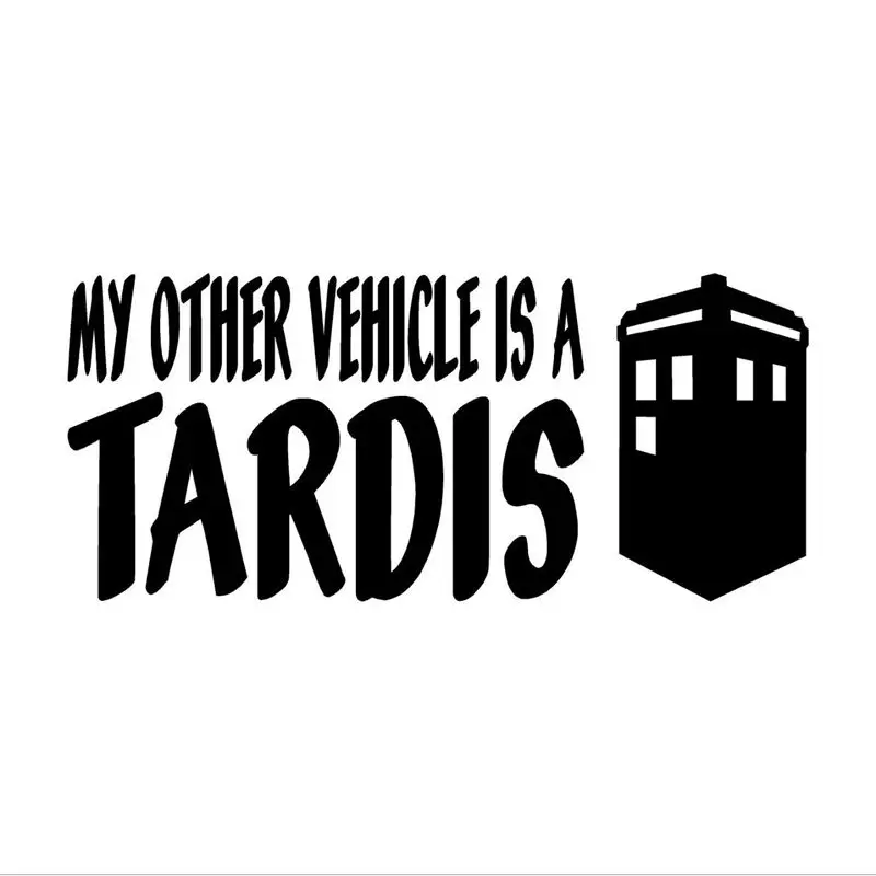 TARDIS Doctor Who Decal Car Window Bumper Sticker with My Other Vehicle Is a TARDIS Design image 2