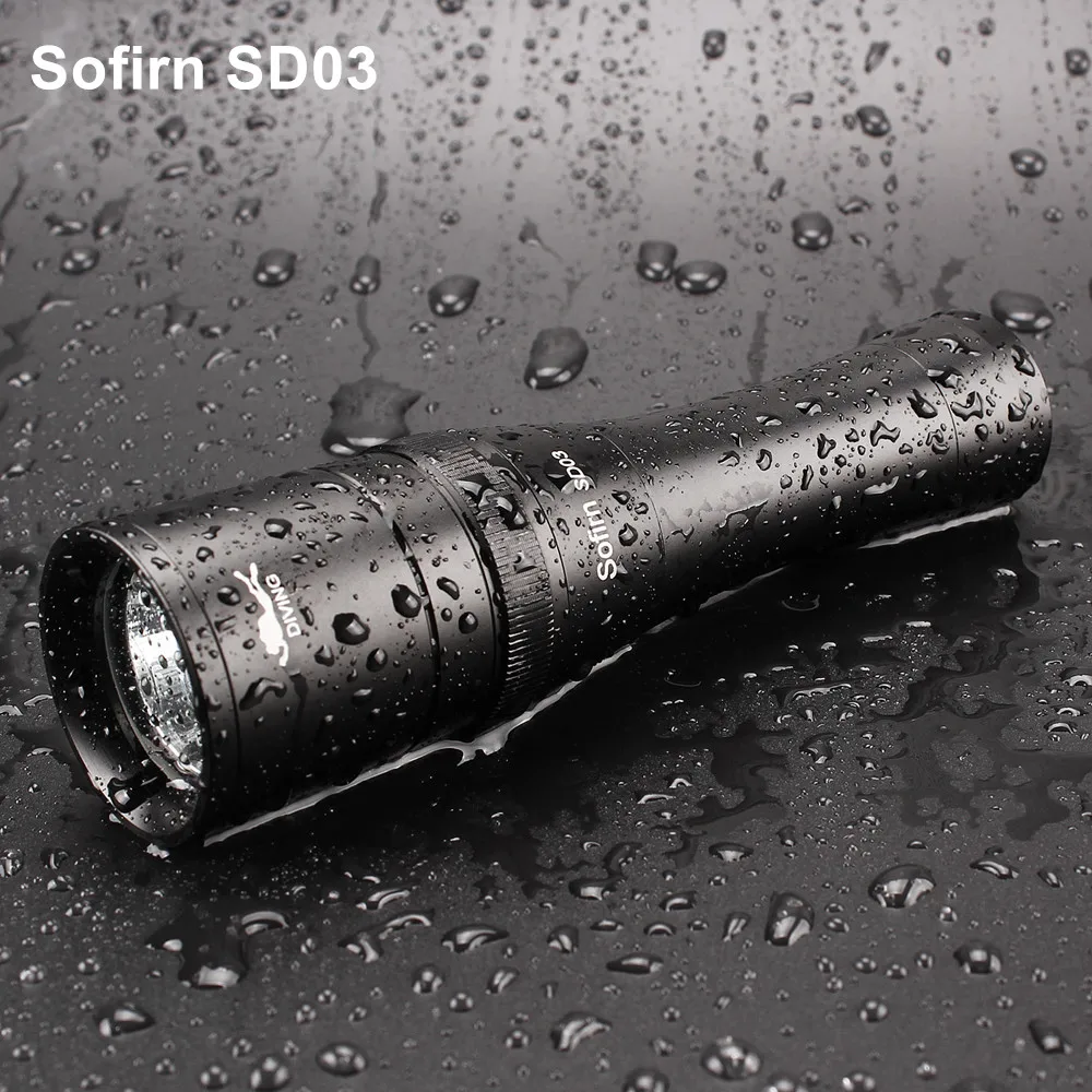 Светодиодный фонарик Sofirn SD03 для дайвинга с аквалангом 18650 Cree XML2 850LM светодиодный