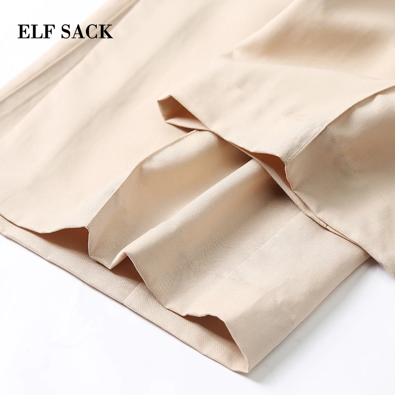 Женские широкие брюки ELFSACK повседневные однотонные прямые винтажные школьные со