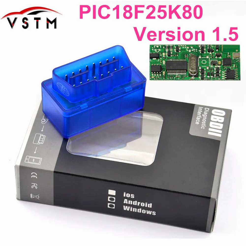 По настоящему V1.5 супер мини ELM327 Bluetooth ELM 327 PIC18F25K80 версия 1 5 OBD2 / OBDII для Android Крутящий