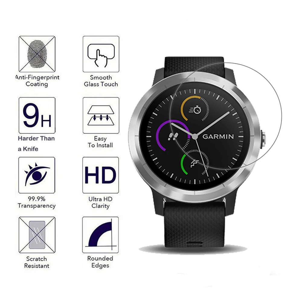 Прозрачная защитная пленка для экрана Garmin Vivoactive 3 0,3 мм 2.5D из закаленного стекла