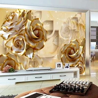 european style 3d stereo rose jade carving photo murals wallpaper living room tv sofa background wall cloth papel de parede 3 d